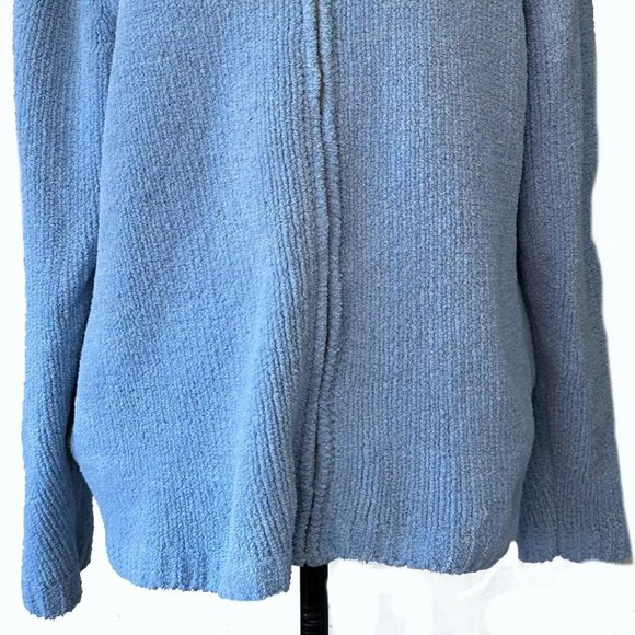 Lady's Knit Fleece Sweater Jacket, Zip, 2 Pckts, Golf Course Logo, Sky Blue, XL - Picture 2 of 4